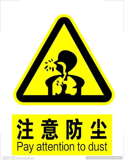 注意防尘标志标识设计图